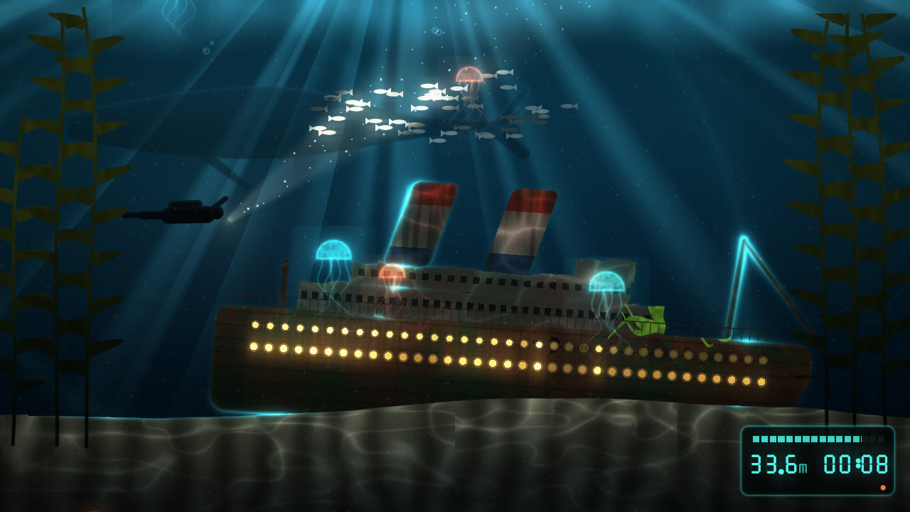 Deep Wreck look: a liner wreck under god rays