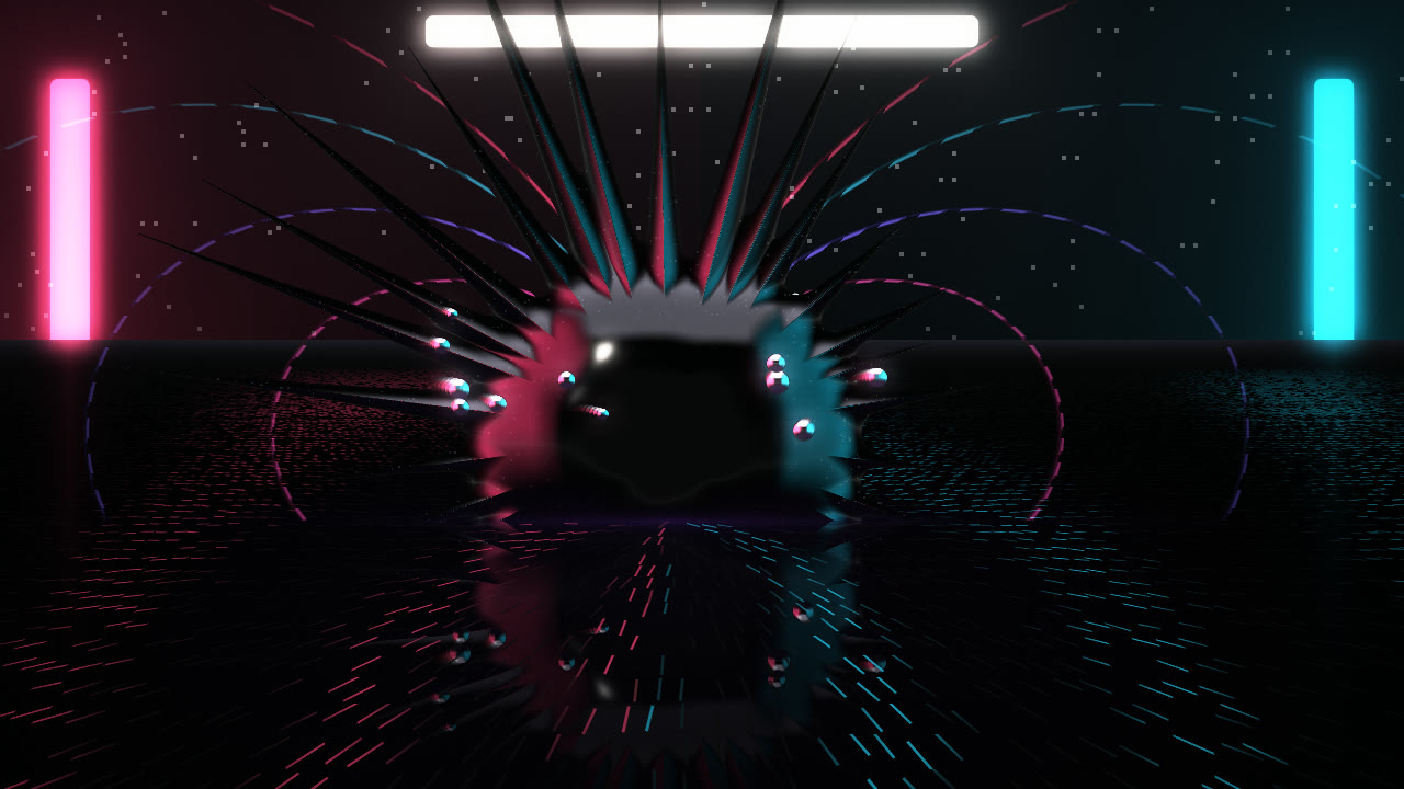 Ferrofluid look: glossy magnetic liquid with spikes